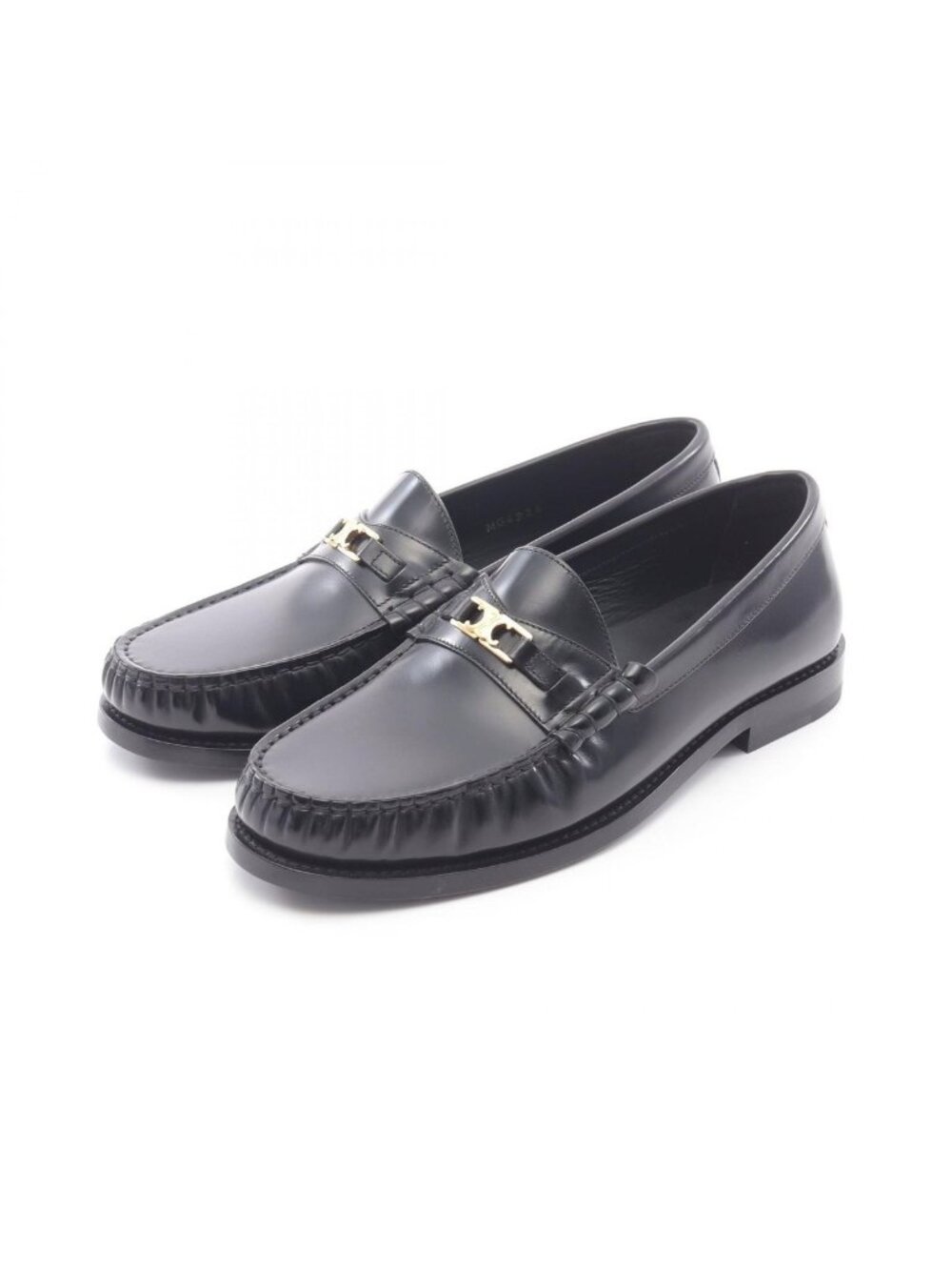 Celine Loafers Triomphe Black Leather